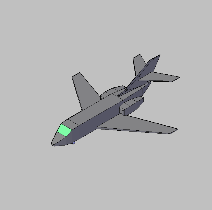 Bloque Autocad Vista de Avión Diseño 05 Bibliot. 2D-3D en 3D
